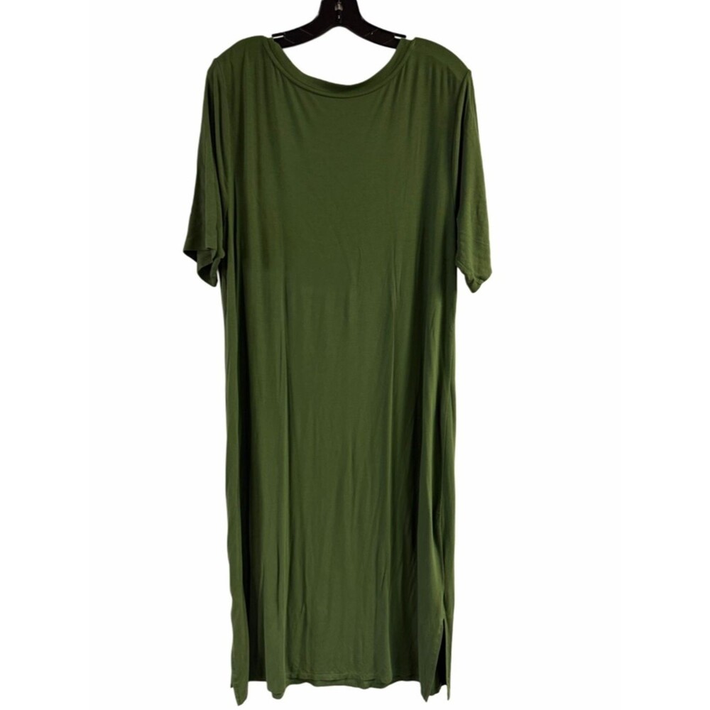 Ava & Viv Green Long Comfy T-Shirt Dress Size 1X - Picture 2 of 4
